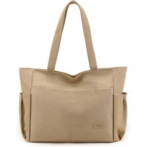 Women's Khaki Large Purse Tote Bag Lightweight Handbag Satchel Shoulder Bag